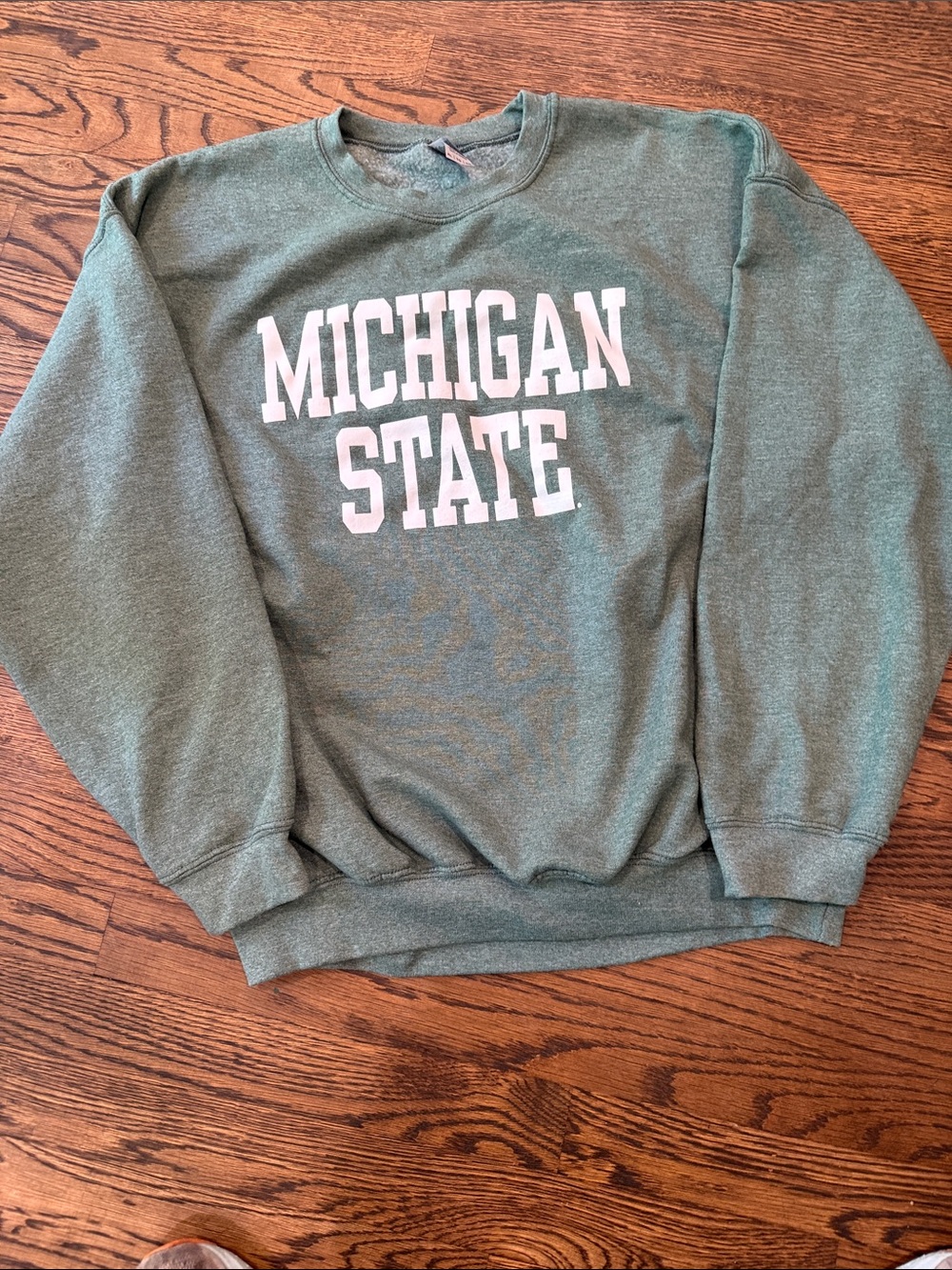 MSU Michigan State heather soft green Crewneck Sweatshirt size XL